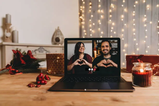 Couple connected via laptop video call for virtual Online Marriage consultation in Karachi